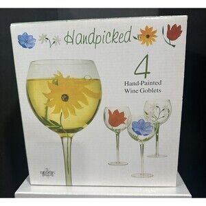 Block Basics Hand Painted Wine Goblet Vintage 2001 "Handpicked"